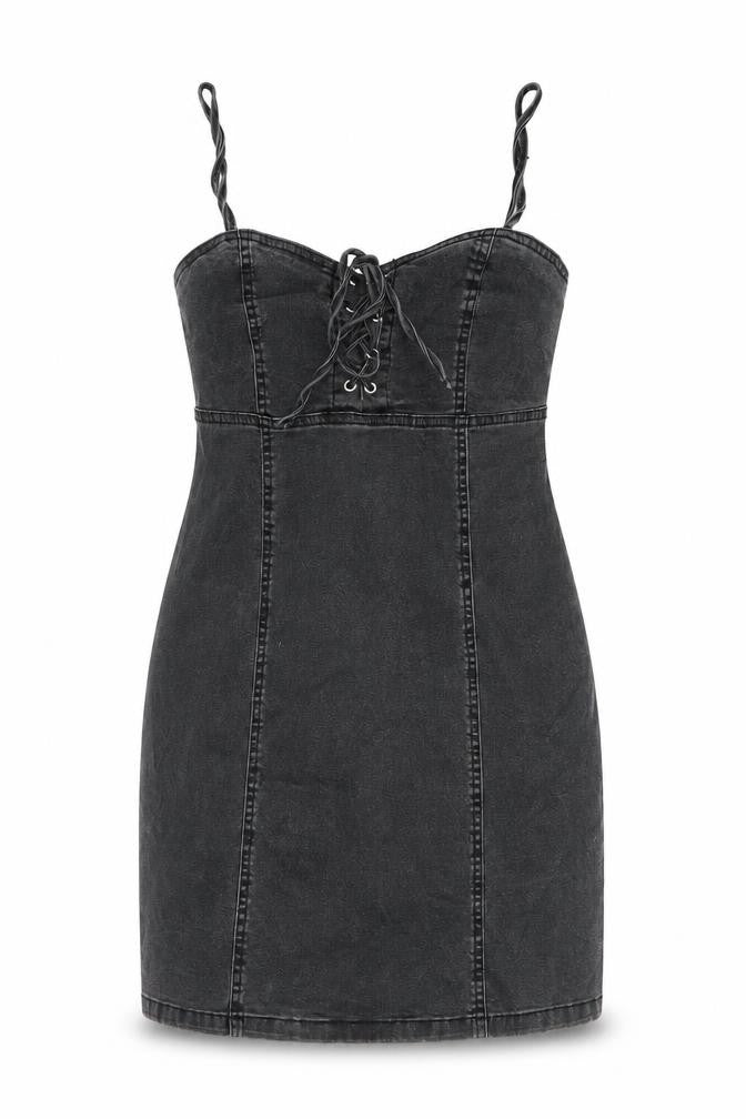 Denim & Co. Womens Grey Cotton Mini Size 8 Sweetheart Zip