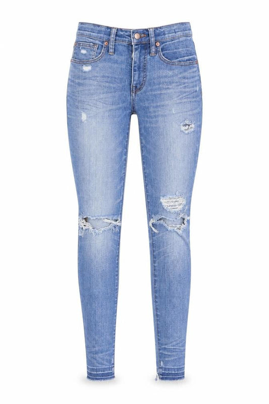Madewell Womens Blue Cotton Skinny Jeans Size 24 in L29 in Regular Button
