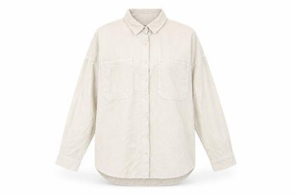 Pull&Bear Womens Beige Cotton Basic Button-Up Size S Collared