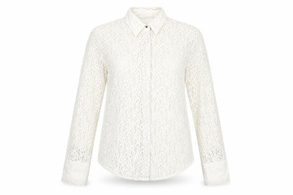 Zara Womens Ivory Cotton Basic Blouse Size S Collared