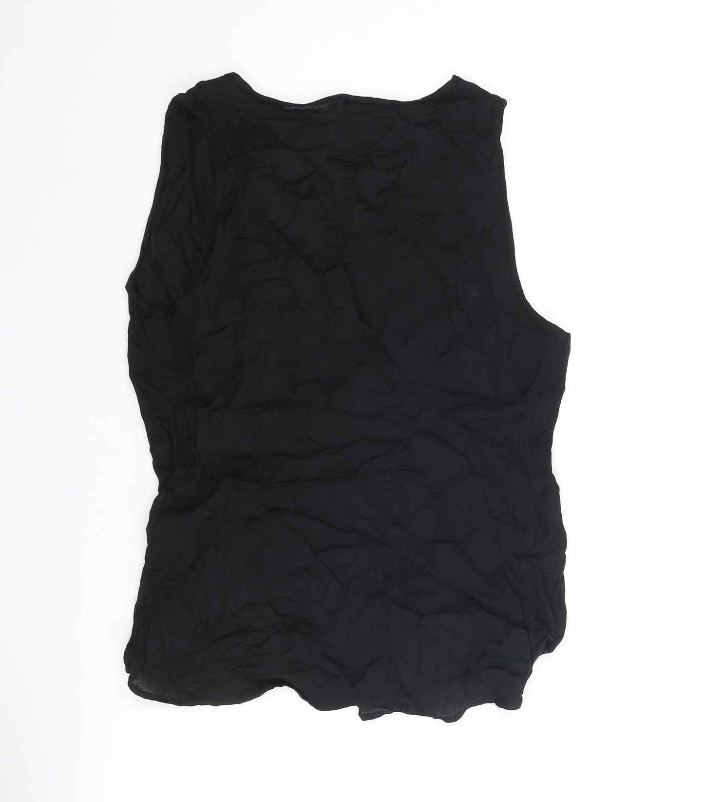 H&M Womens Black Animal Print Viscose Camisole Blouse Size 8 V-Neck - Snake Print Wrap Style
