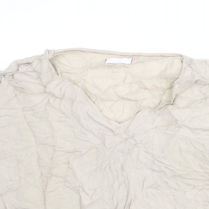 Per Una Womens Beige Cupro Basic Blouse Size 20 V-Neck