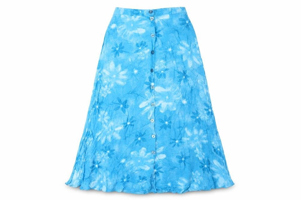 Peepers Womens Black Floral Viscose A-Line Skirt Size 26 in Button