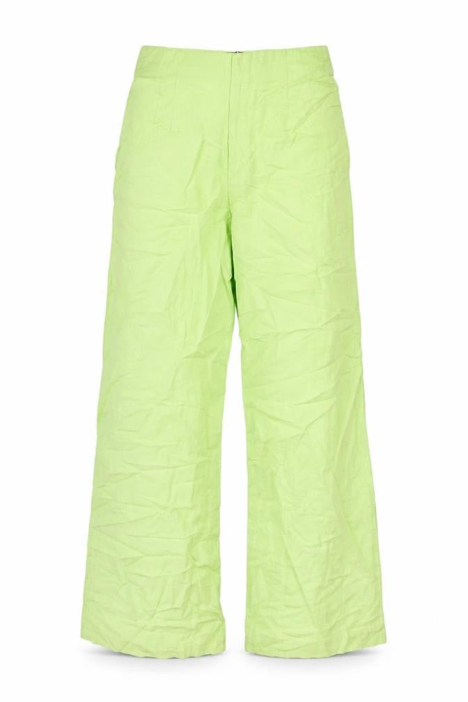 Zara Womens Green Polyester Trousers Size M L34 in Regular Zip