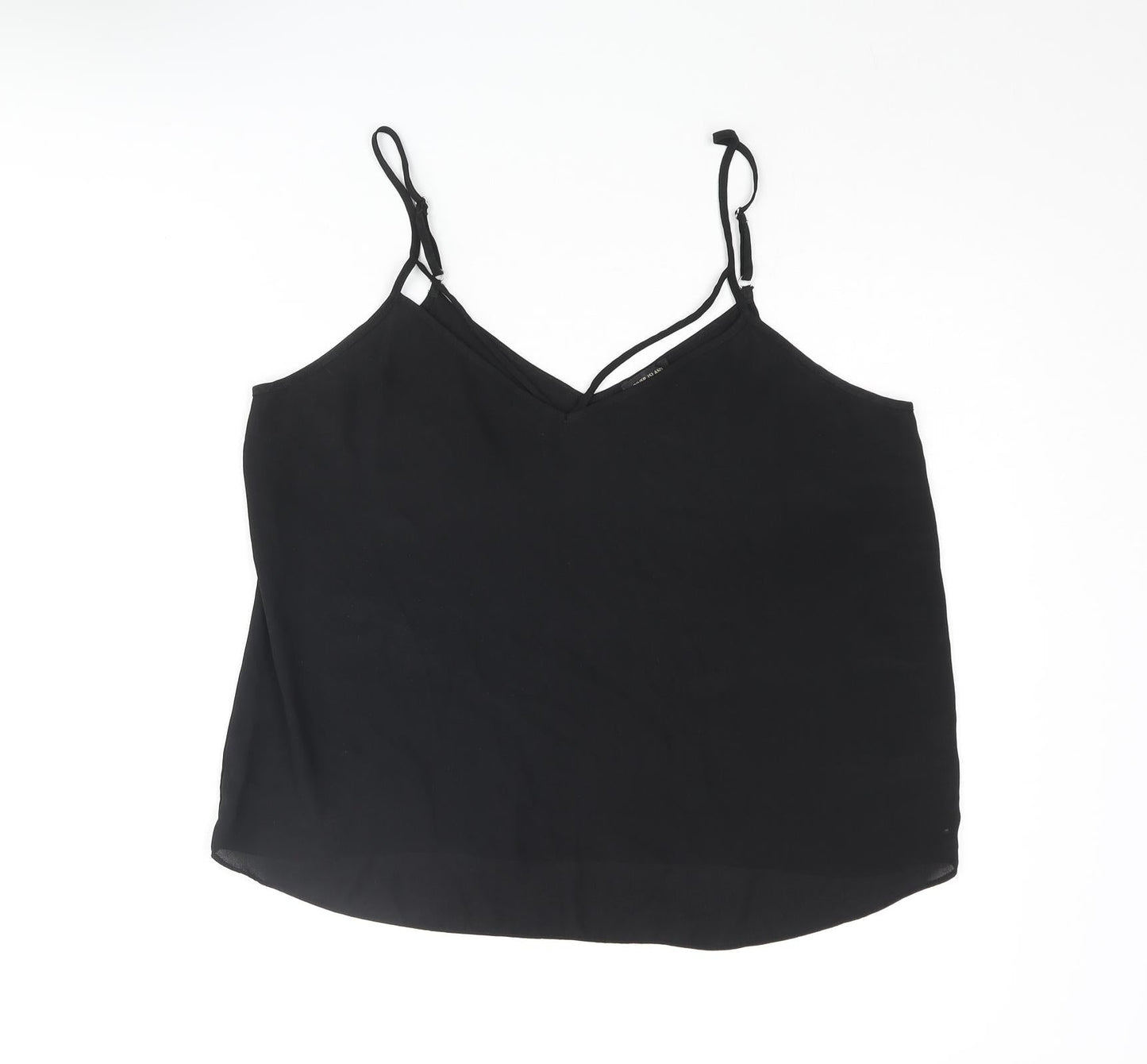 River Island Womens Black Polyester Camisole Blouse Size 14 Sweetheart