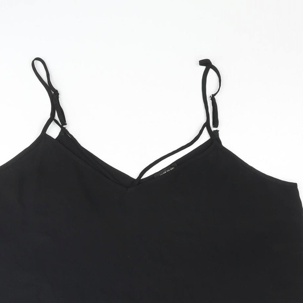 River Island Womens Black Polyester Camisole Blouse Size 14 Sweetheart
