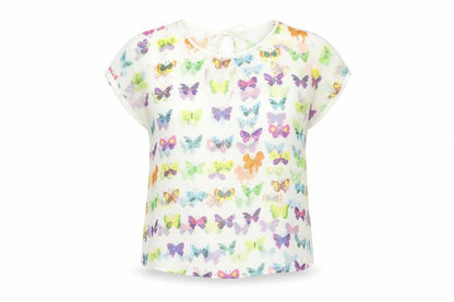 Zara Womens Multicoloured Geometric Polyester Basic Blouse Size M Round Neck - Butterfly Print