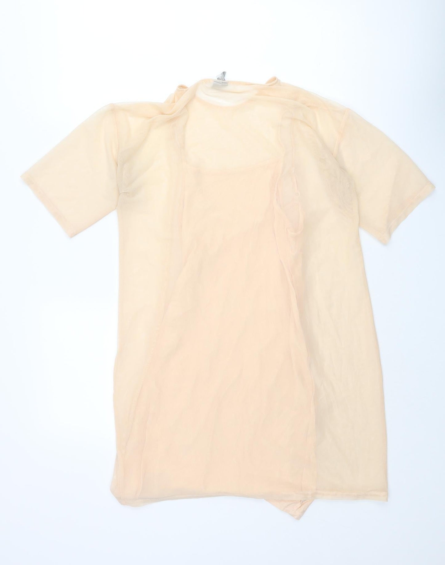 ASOS Womens Beige Polyester Mini Size 10 Round Neck Pullover