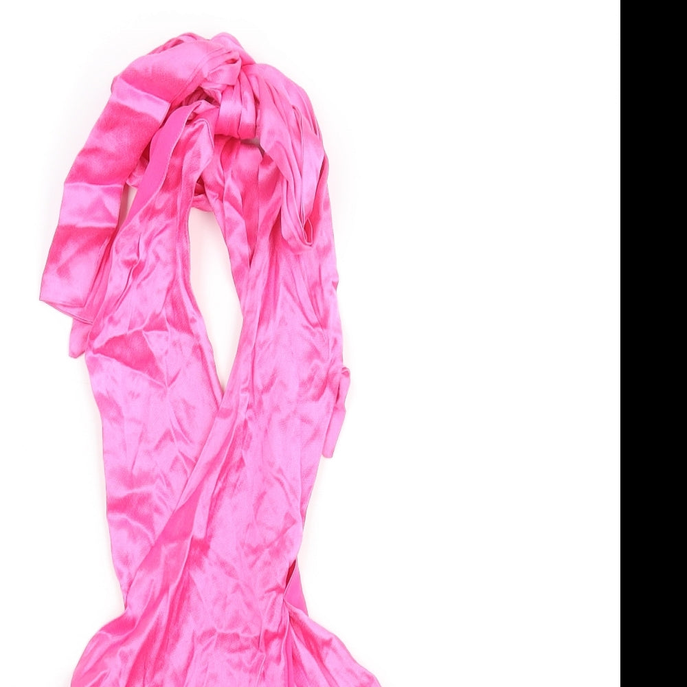 Zara Womens Pink Viscose Cropped Blouse Size M Halter