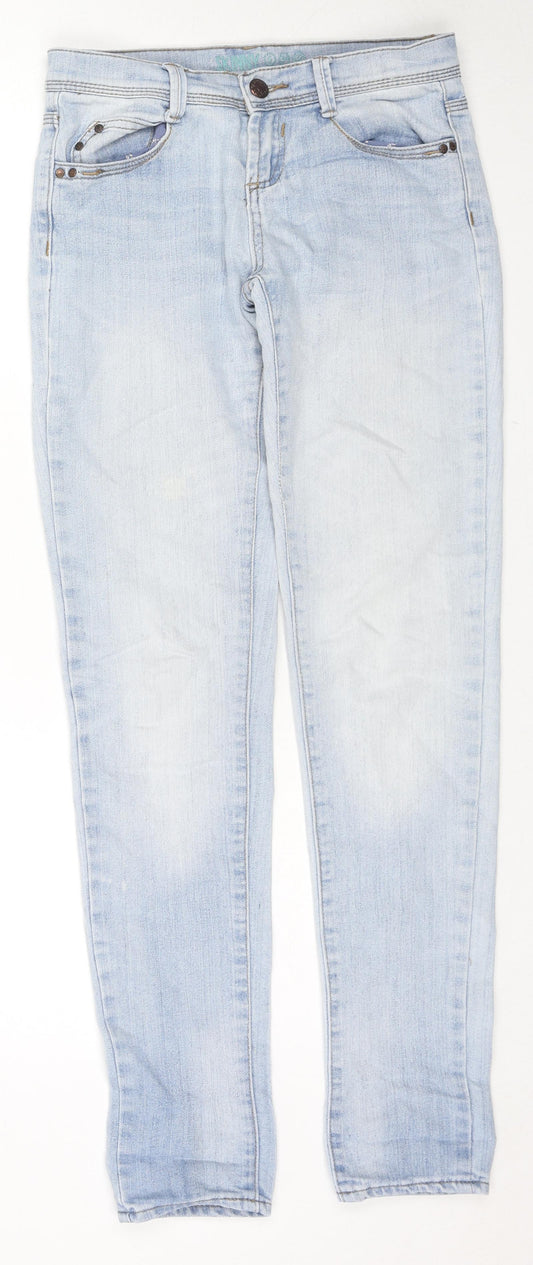 Denim & Co. Womens Blue Cotton Skinny Jeans Size 6 L31 in Regular Zip