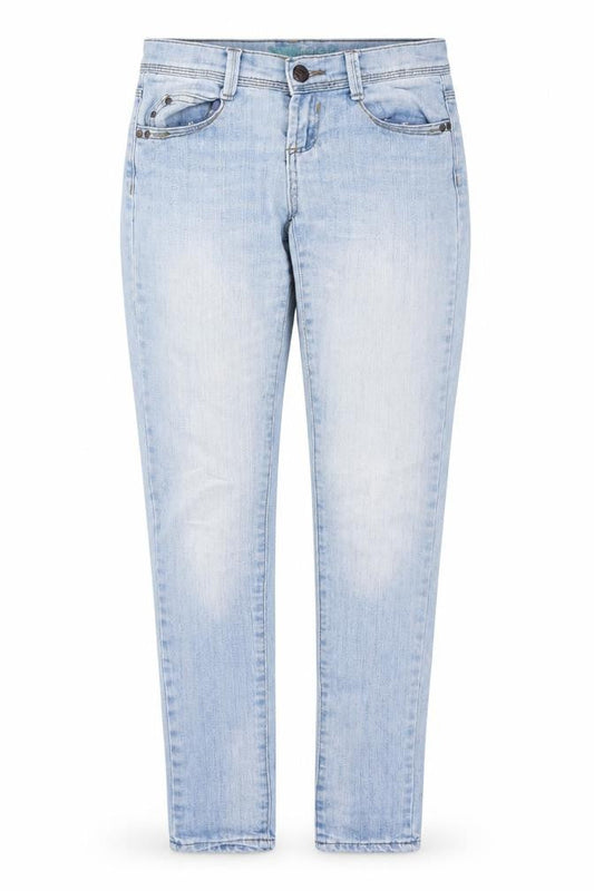 Denim & Co. Womens Blue Cotton Skinny Jeans Size 6 L31 in Regular Zip