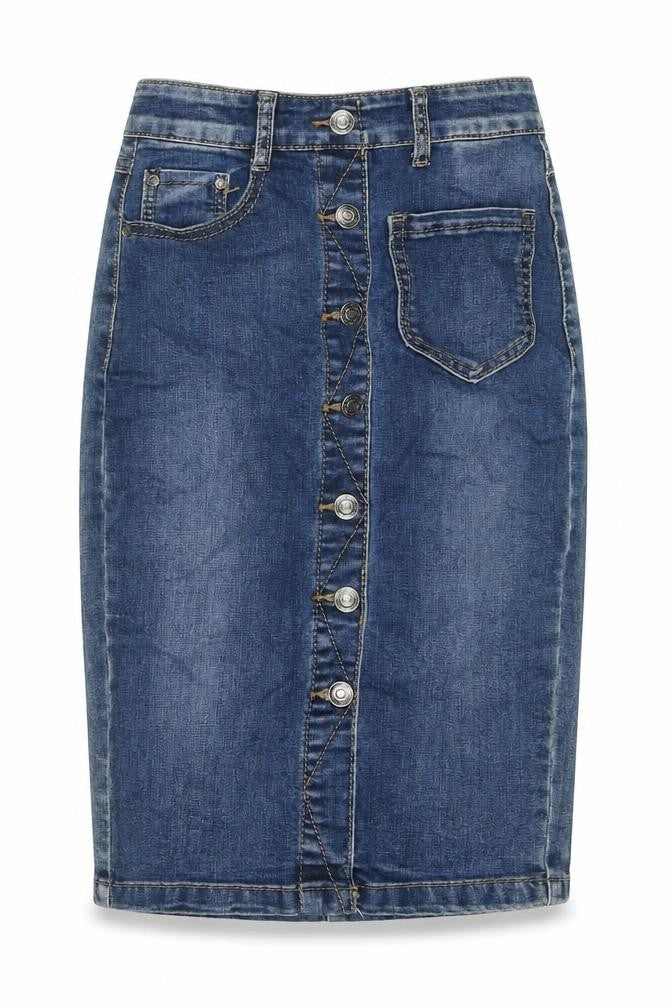Jeans Wear Womens Blue Cotton A-Line Skirt Size XS Zip