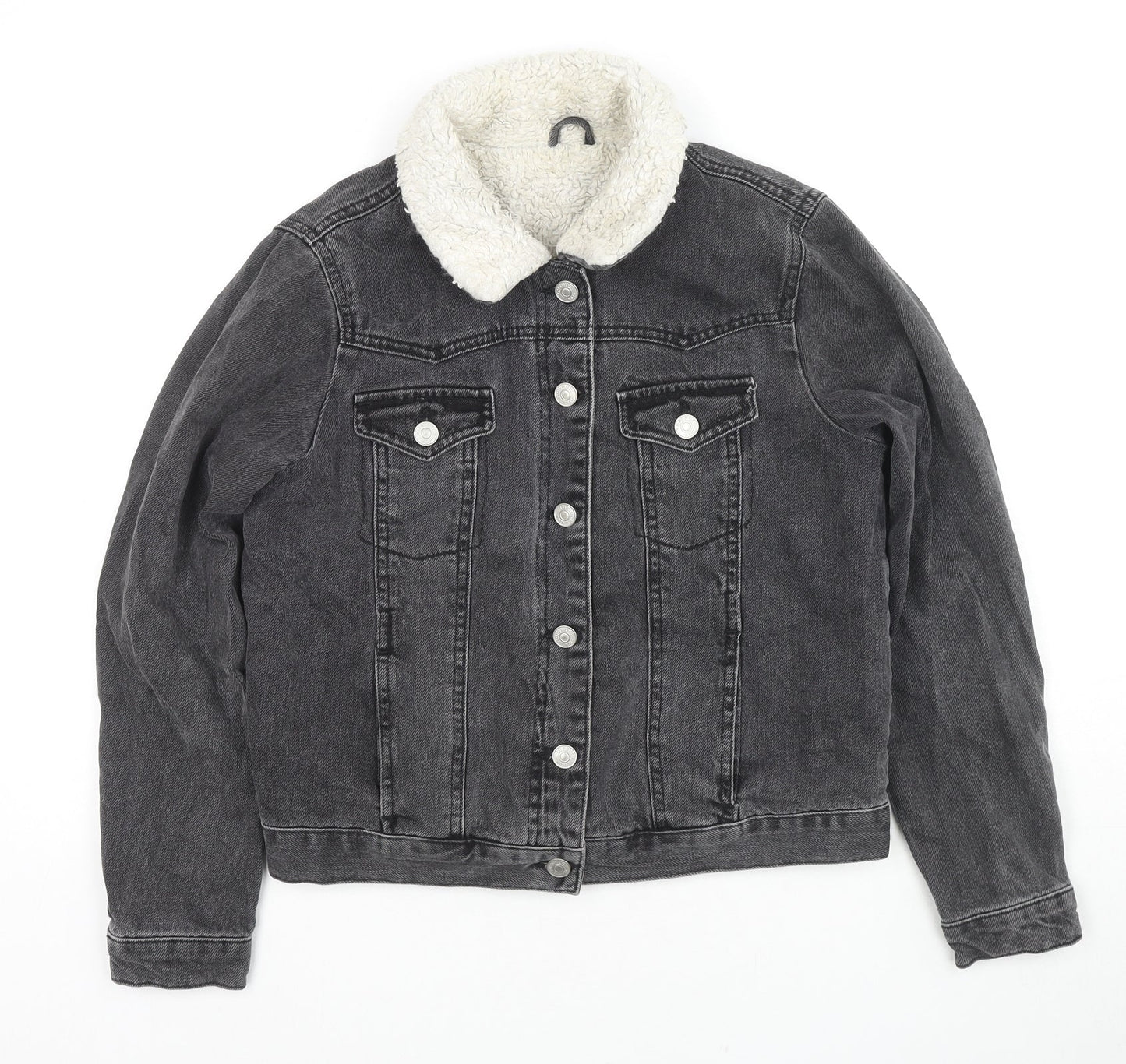 Topshop Womens Black Jacket Size 8 Button
