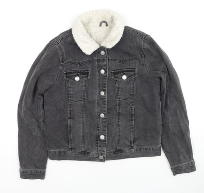 Topshop Womens Black Jacket Size 8 Button
