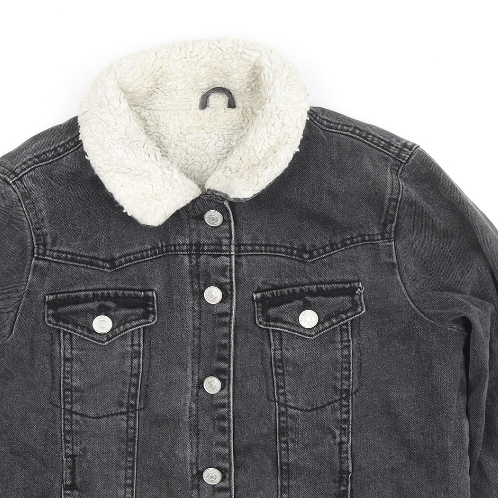 Topshop Womens Black Jacket Size 8 Button
