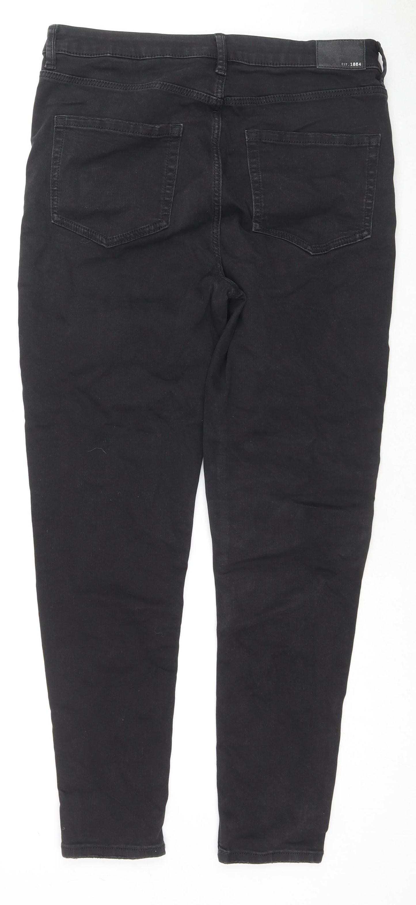 Marks and Spencer Womens Black Cotton Skinny Jeans Size 4 L27 in Regular Zip