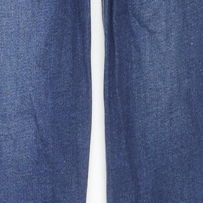 Brand and care label for Denim & Co. girls’ blue cotton skinny jeans, size 10-11, years regular zip - adjustable waist