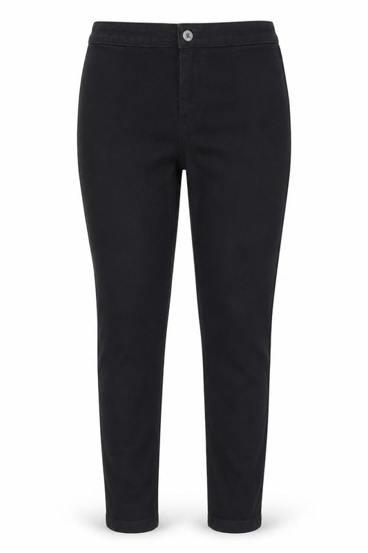 Front view of Missguided women’s black cotton skinny jeans, size UK 12, 28-inch leg regular zip