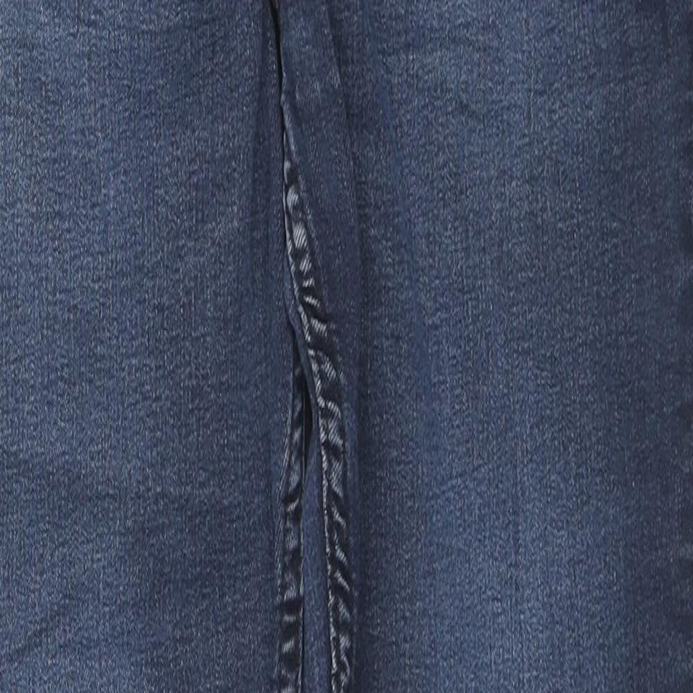Marks and Spencer Womens Blue Cotton Skinny Jeans Size 12 L27 in Regular Zip