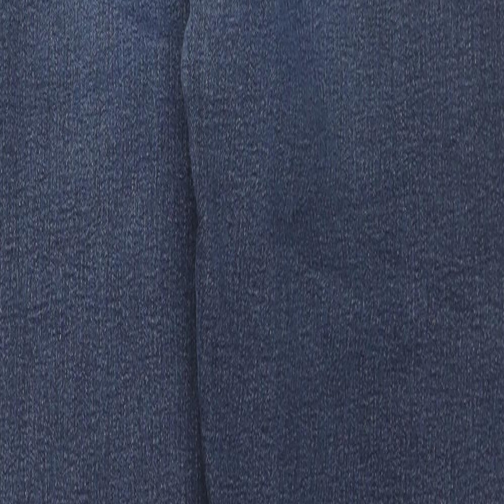 Marks and Spencer Womens Blue Cotton Skinny Jeans Size 12 L27 in Regular Zip