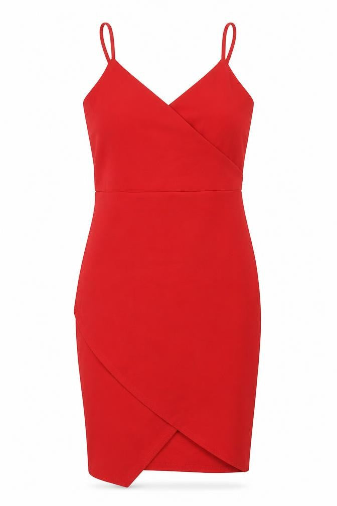 Missguided Womens Red Polyester Bodycon Size 10 V-Neck Pullover