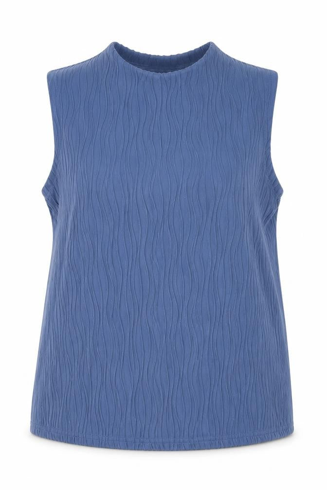 Dazy Womens Blue Polyester Basic Tank Size 3XL Round Neck