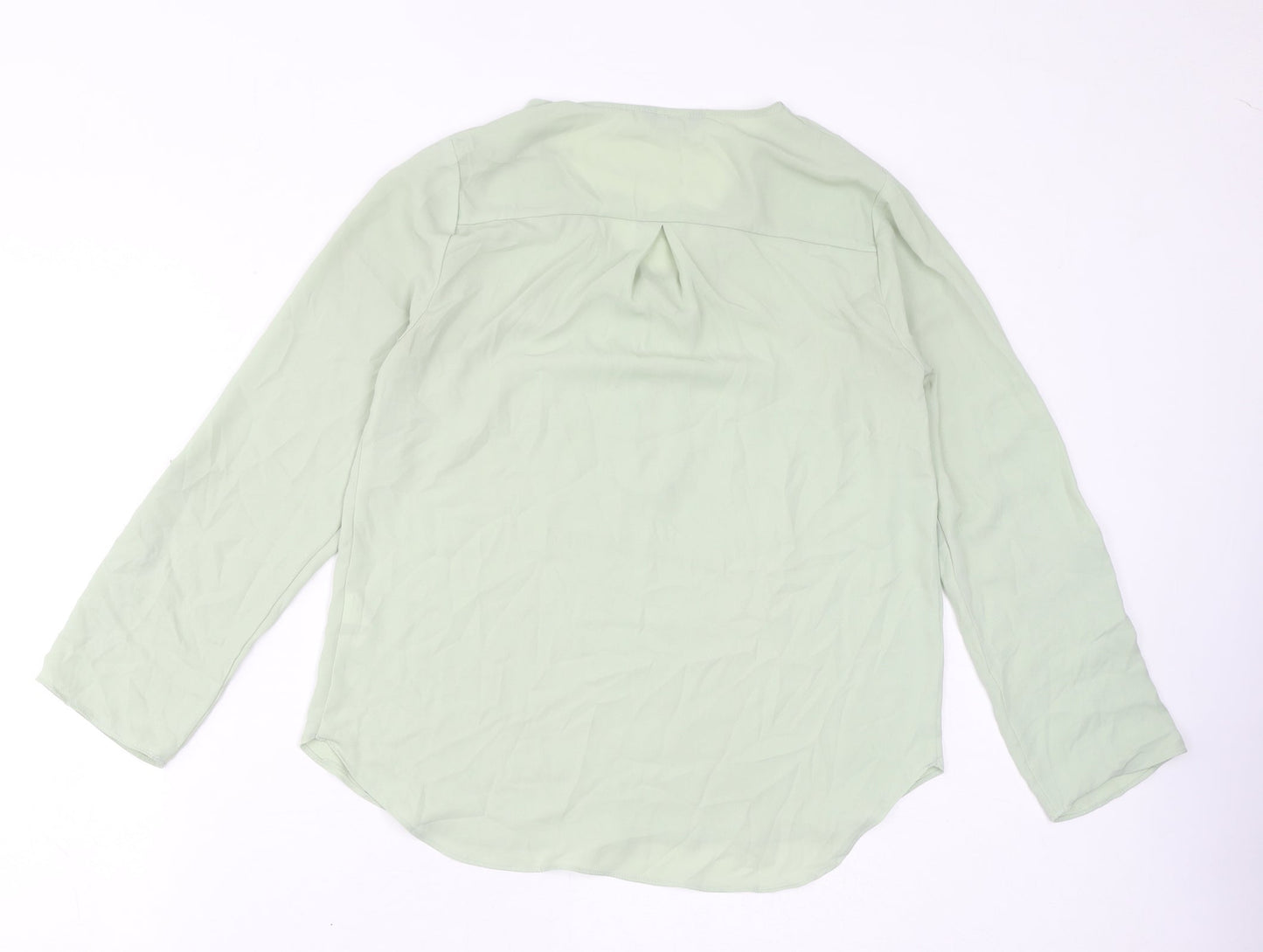 Et Vous Womens Green Polyester Basic Blouse Size 10 V-Neck