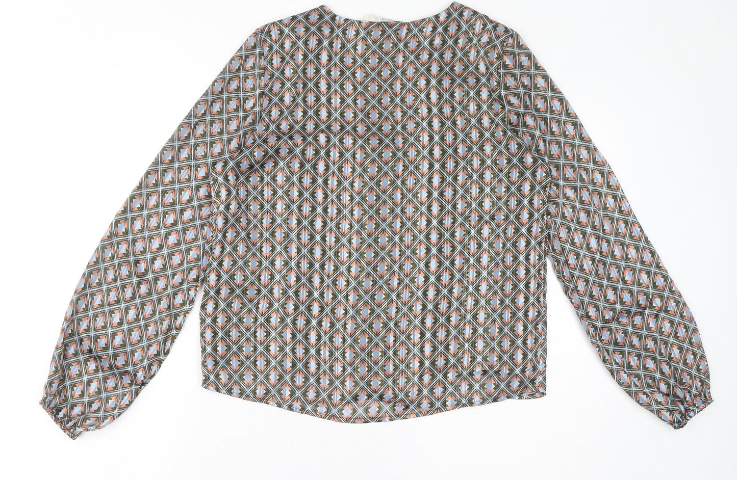Only Womens Green Polyester Basic Blouse Size S V-Neck - Sparkle