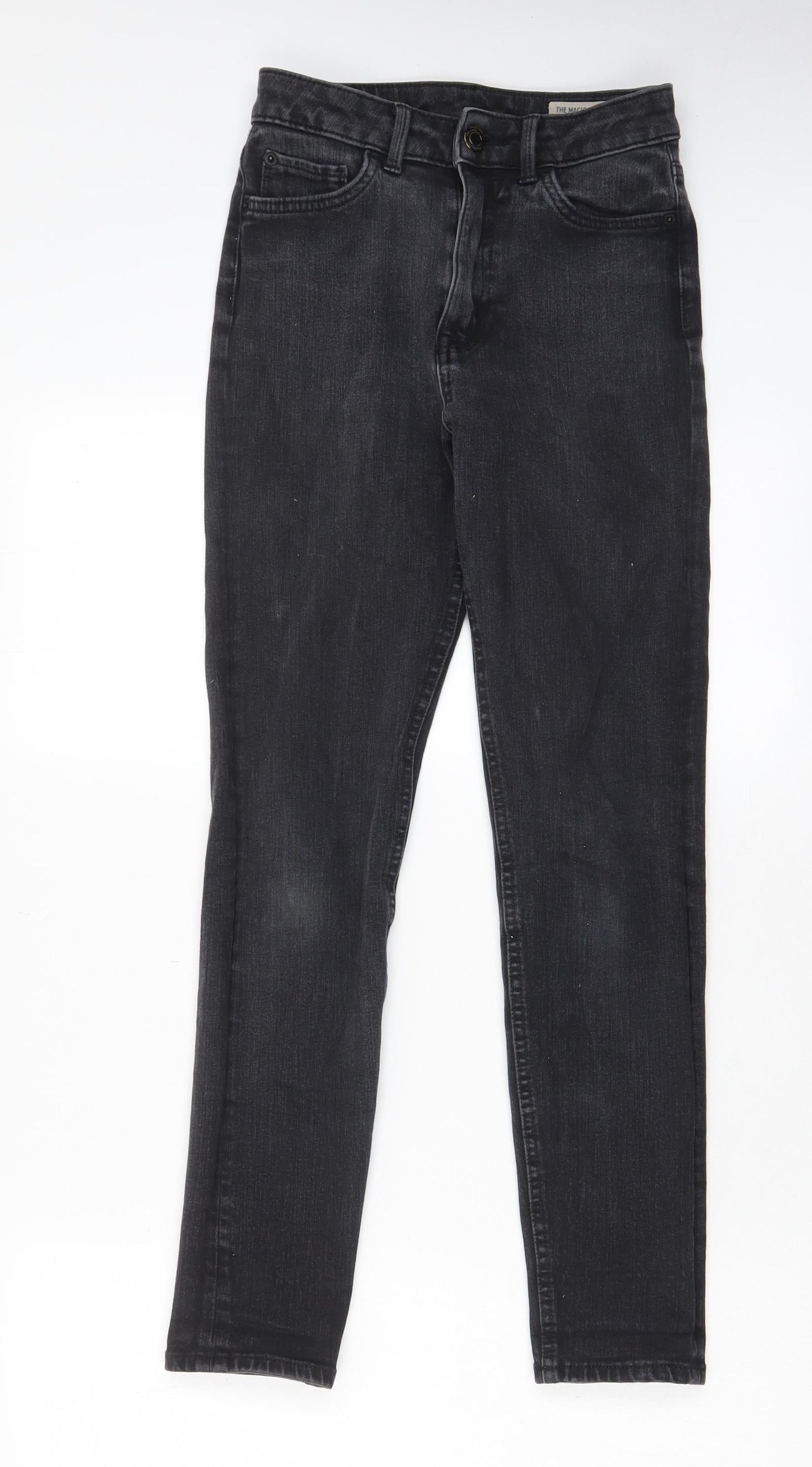 Marks and Spencer Womens Grey Cotton Skinny Jeans Size 6 L27 in Regular Zip - Pockets
