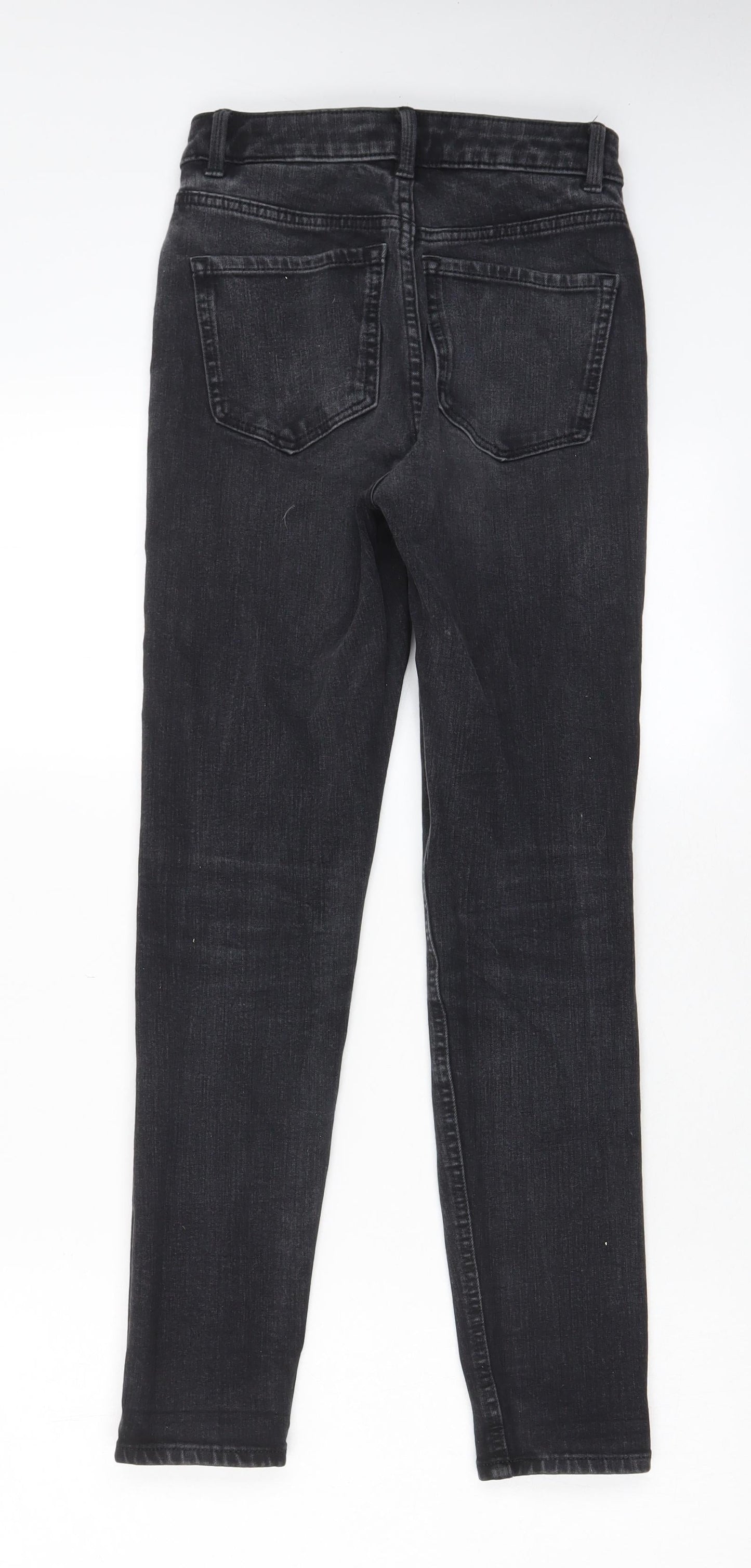 Marks and Spencer Womens Grey Cotton Skinny Jeans Size 6 L27 in Regular Zip - Pockets