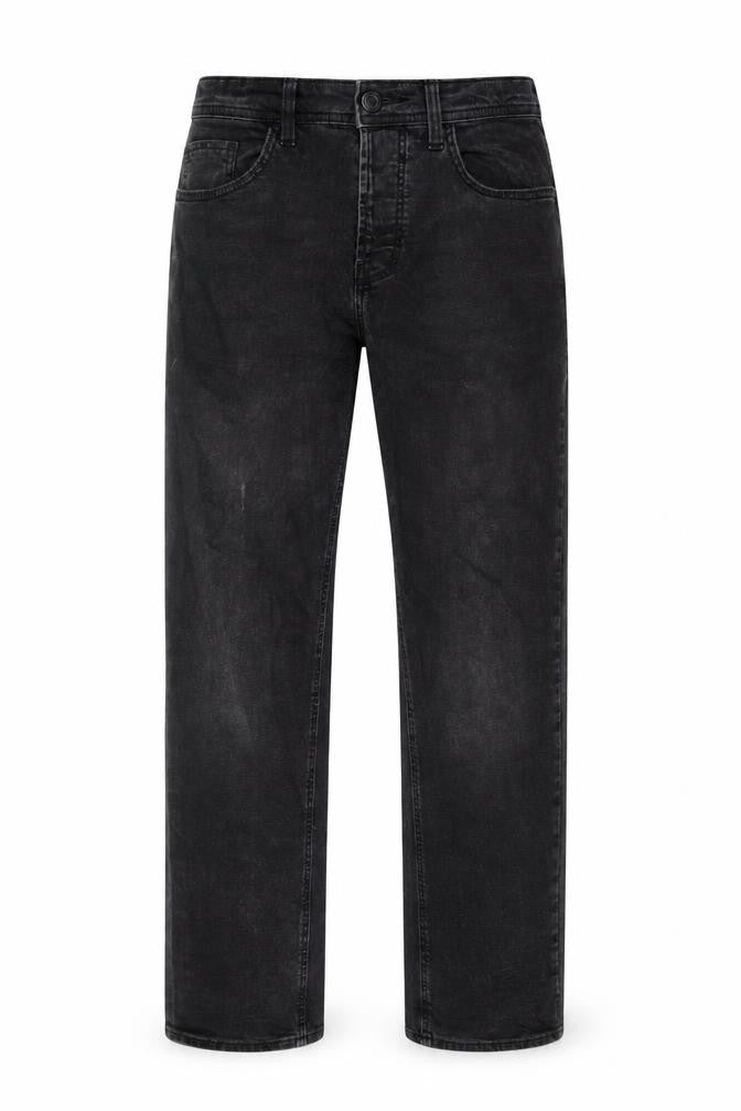 Denim & Co. Mens Black Cotton Straight Jeans Size 32 in L30 in Relaxed Button - Pockets