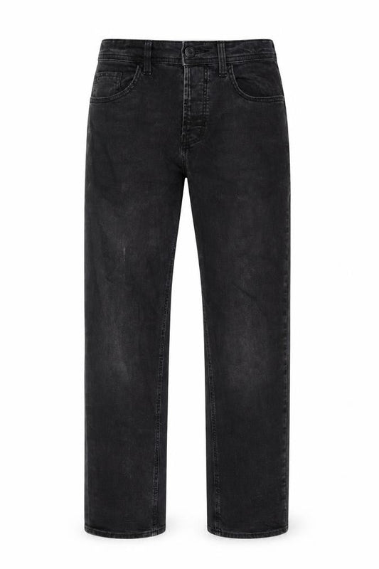 Denim & Co. Mens Black Cotton Straight Jeans Size 32 in L30 in Relaxed Button - Pockets