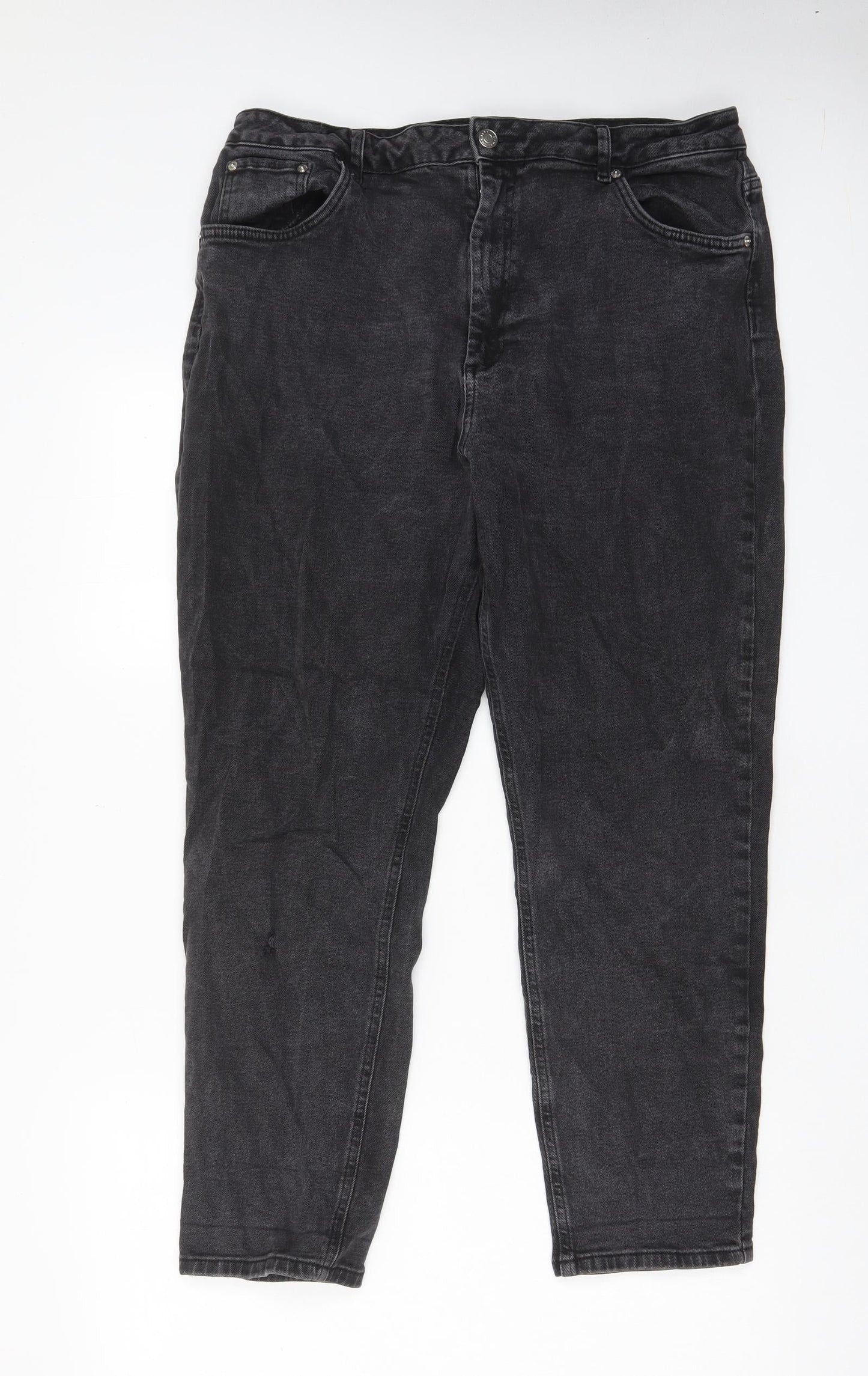 ASOS Womens Grey Cotton Straight Jeans Size 36 in L32 in Regular Zip - Pockets