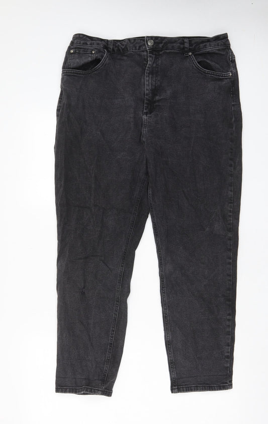 ASOS Womens Grey Cotton Straight Jeans Size 36 in L32 in Regular Zip - Pockets
