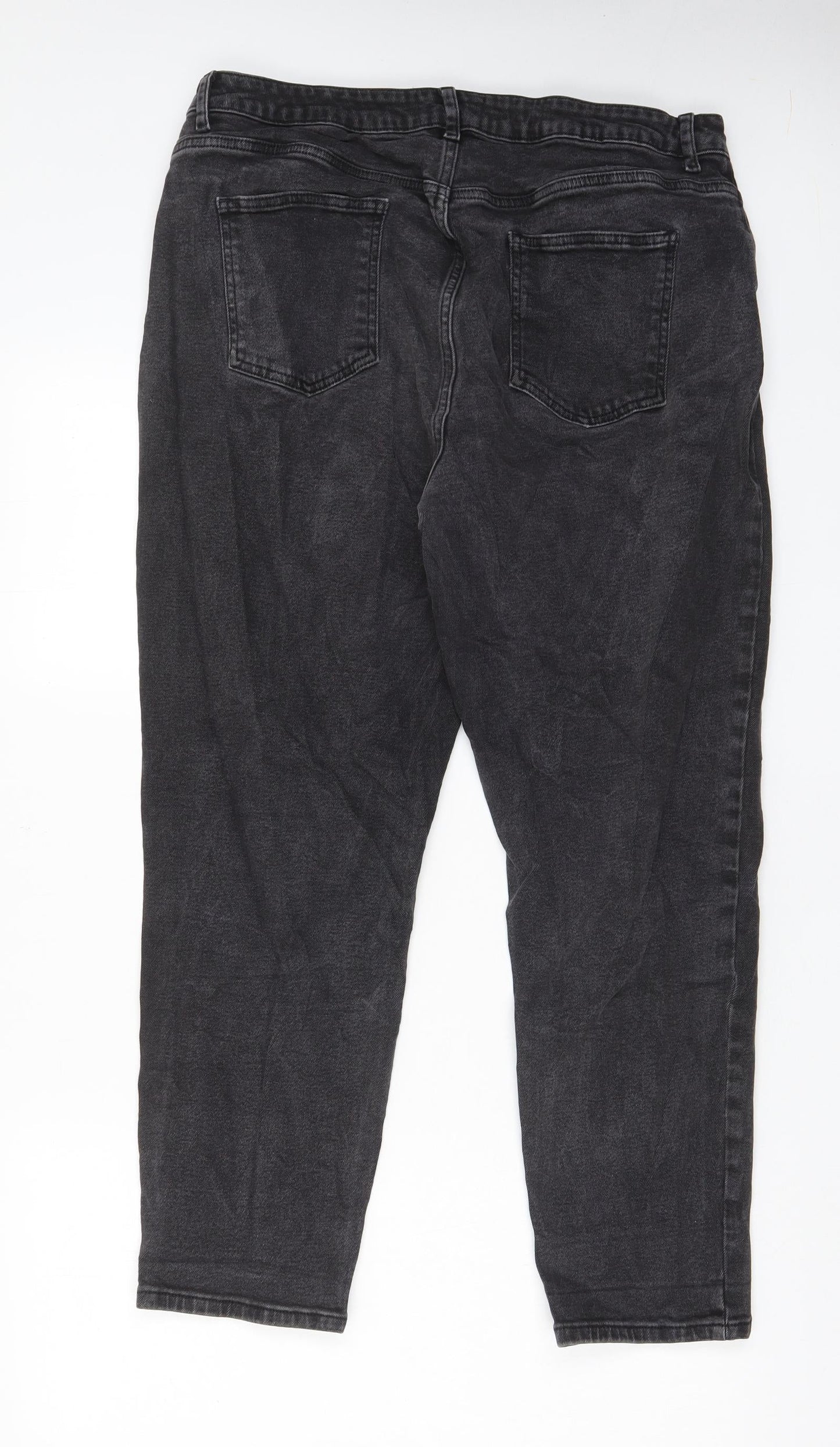 ASOS Womens Grey Cotton Straight Jeans Size 36 in L32 in Regular Zip - Pockets