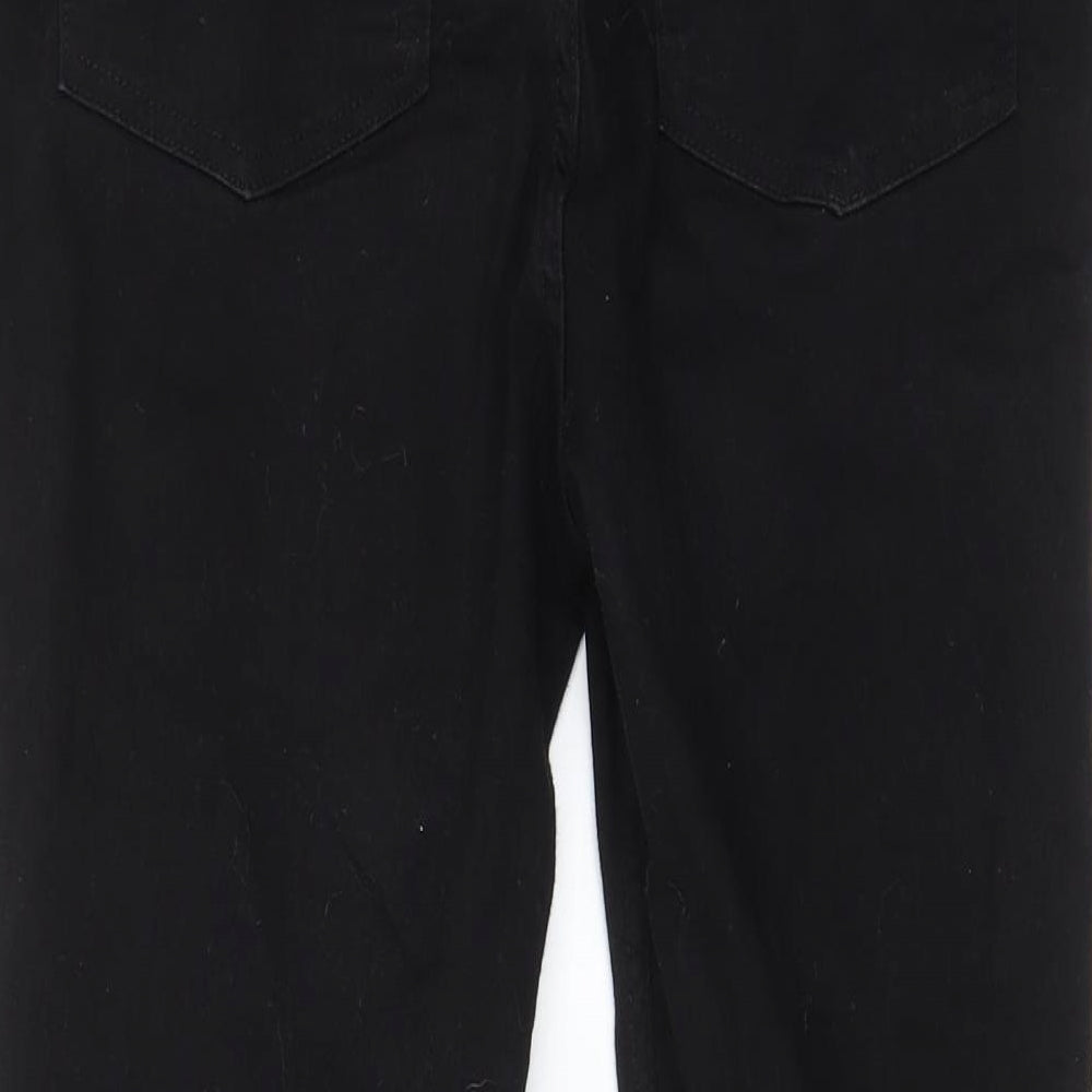 H&M Womens Black Cotton Skinny Jeans Size XL L26 in Regular Zip - Pockets