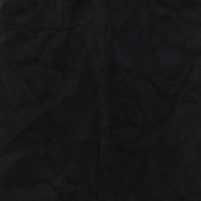 Topshop Womens Black Cotton Trousers Size 20 L26 in Regular Zip - Pockets