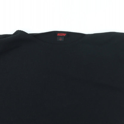 Misspap Womens Black Polyester Basic Tank Size M Round Neck - Shoulder Pads