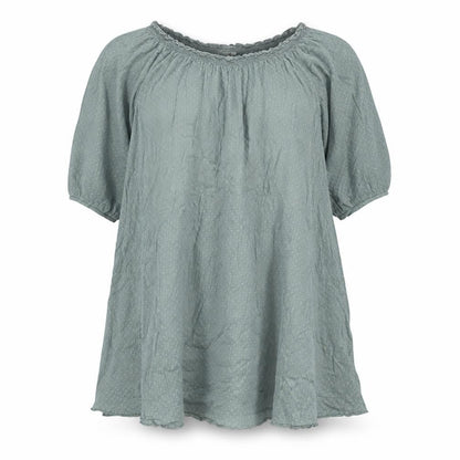 Seasons Womens Grey Polka Dot Cotton A-Line Size L Round Neck Pullover