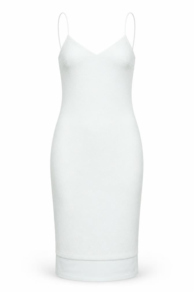 River Island Womens White Polyester Bodycon Size 8 V-Neck Pullover