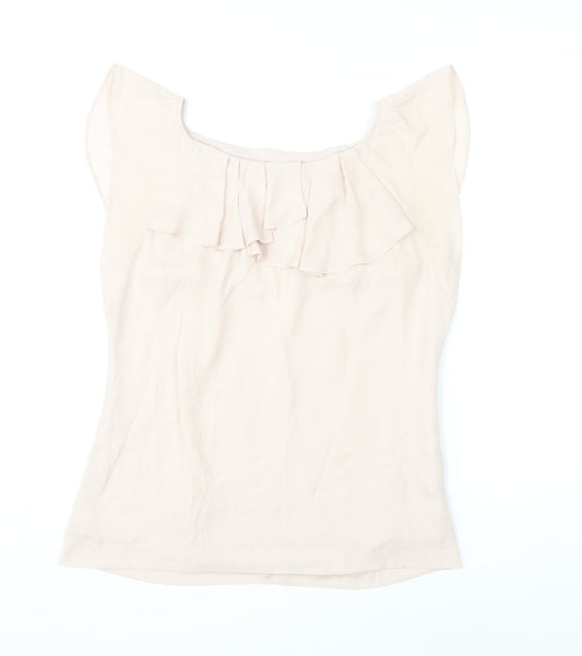 Monsoon Womens Pink Polyester Basic Tank Size 10 Round Neck