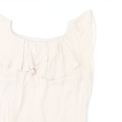 Monsoon Womens Pink Polyester Basic Tank Size 10 Round Neck