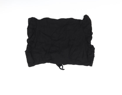 Back view of Vera Moda women’s black viscose cropped tank, size UK 24, v-neck