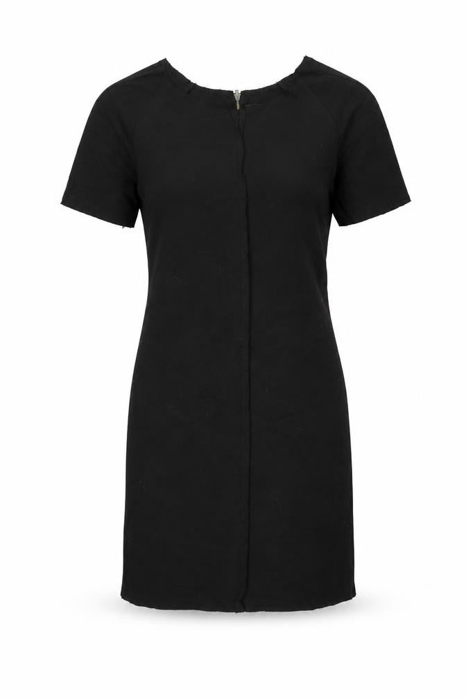 Zara Womens Black Polyester Bodycon Size M Boat Neck Zip
