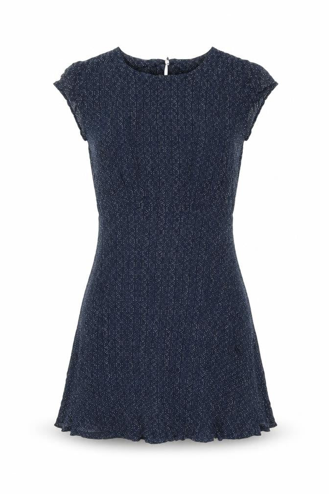 Cooperative Womens Blue Geometric Viscose Mini Size XS Round Neck Zip