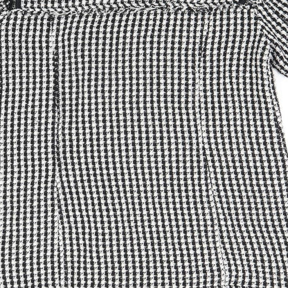 Zara Womens Black Geometric Jacket Size S Zip - Houndstooth