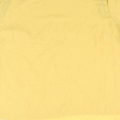 Marina Kaneva Womens Yellow Polyester Basic Blouse Size 10 V-Neck - Cold Shoulders