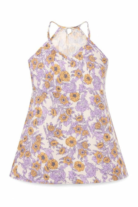 H&M Womens Purple Floral Viscose Skater Dress Size S V-Neck Pullover