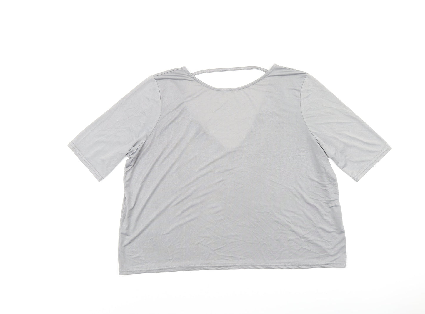 River Island Womens Grey Polyester Basic T-Shirt Size 8 Round Neck