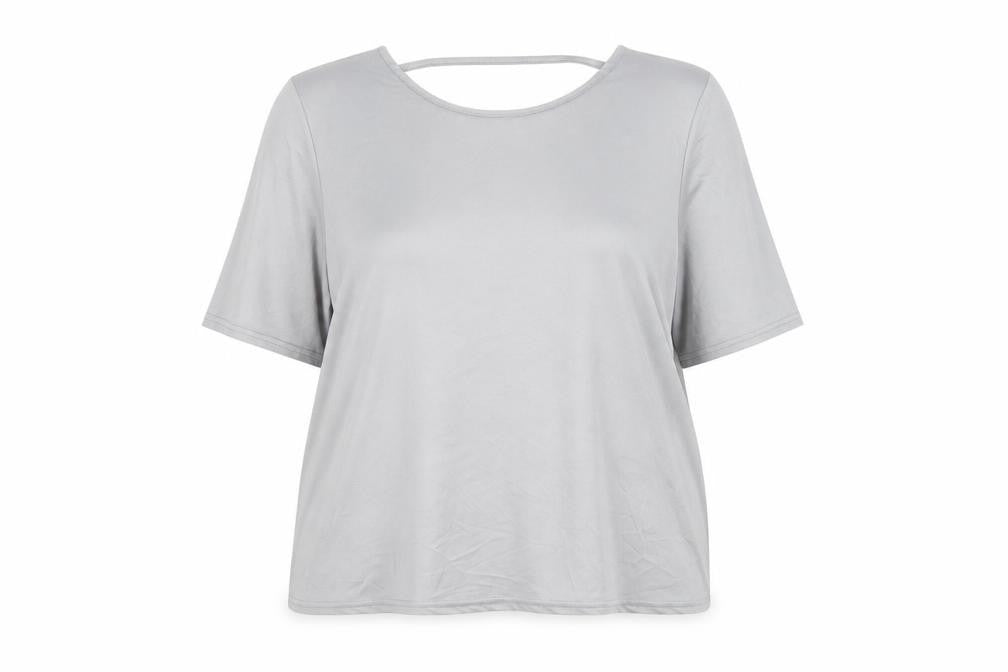 River Island Womens Grey Polyester Basic T-Shirt Size 8 Round Neck
